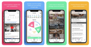 Screenshot of the Falmouth Exeter Uni Wellbeing app